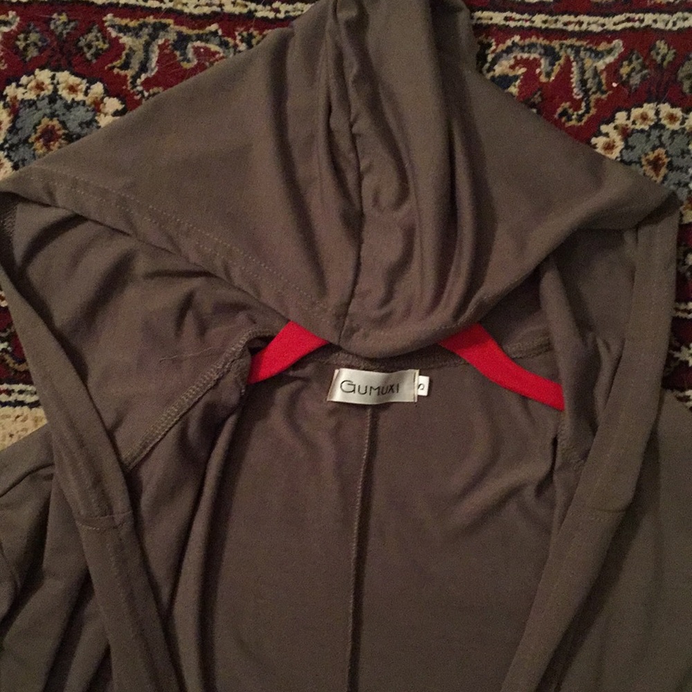 Long Olive Green Hooded Kimono !